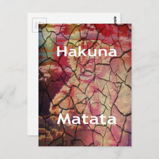 Earthy Elegant Lion: Hakuna Matata Textured Design Postkarte (Vorne/Hinten)