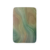 Earthy Emerald Strata | Green und Golden Ink Agate Badematte (Vorderseite Vertikal)