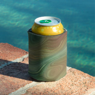 Earthy Emerald Strata   Green und Golden Ink Agate Dosenkühler