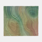 Earthy Emerald Strata | Green und Golden Ink Agate Fleecedecke (Vorderseite (Horizontal))