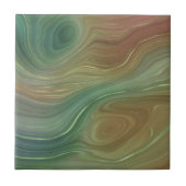 Earthy Emerald Strata | Green und Golden Ink Agate Fliese (Vorderseite)