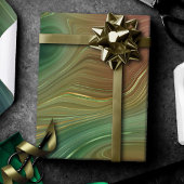 Earthy Emerald Strata | Green und Golden Ink Agate Geschenkpapier
