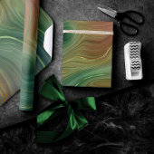 Earthy Emerald Strata | Green und Golden Ink Agate Geschenkpapier