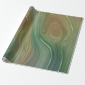 Earthy Emerald Strata | Green und Golden Ink Agate Geschenkpapier (Ungerollt)