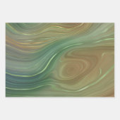 Earthy Emerald Strata | Green und Golden Ink Agate Geschenkpapier Set (Vorderseite 3)