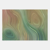 Earthy Emerald Strata | Green und Golden Ink Agate Geschenkpapier Set (Vorderseite)
