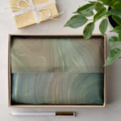Earthy Emerald Strata | Green und Golden Ink Agate Seidenpapier (Geschenk)