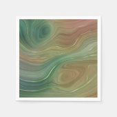 Earthy Emerald Strata | Green und Golden Ink Agate Serviette (Vorderseite)