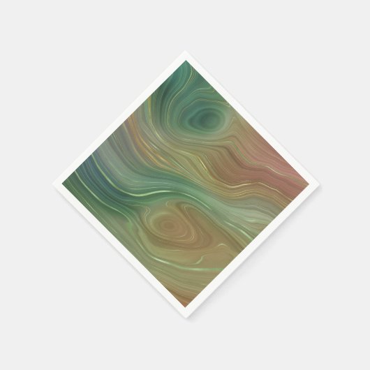 Earthy Emerald Strata | Green und Golden Ink Agate Serviette (Ecke)