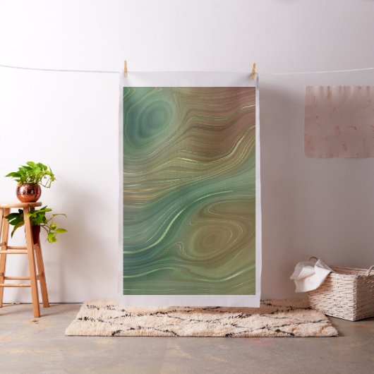 Earthy Emerald Strata | Green und Golden Ink Agate Stoff (Beispiel)