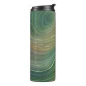 Earthy Emerald Strata | Green und Golden Ink Agate Thermosbecher (Nach links gedreht)