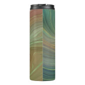 Earthy Emerald Strata | Green und Golden Ink Agate Thermosbecher (Rückseite)