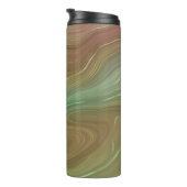 Earthy Emerald Strata | Green und Golden Ink Agate Thermosbecher (Nach rechts gedreht)