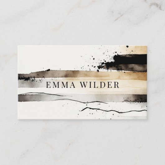 Earthy Ethereal Abstrakt Watercolor Business Card Visitenkarte (Vorderseite)