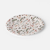 Earthy Fall Wildblume Pattern Pappteller (Schrägansicht)