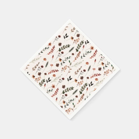 Earthy Fall Wildblume Pattern Serviette (Ecke)