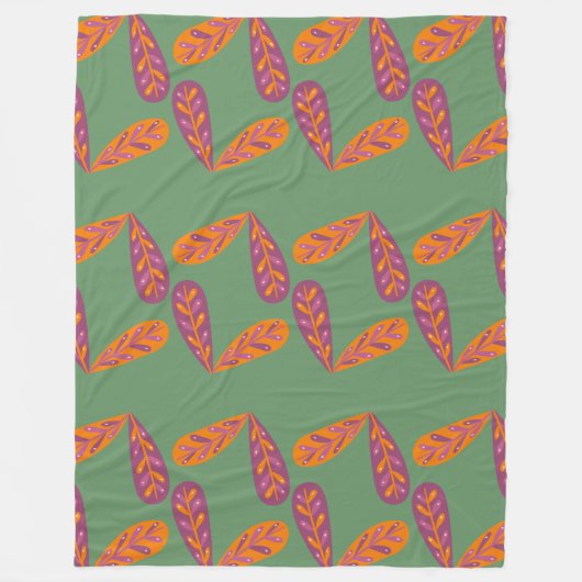 Earthy Feather Pattern Fleecedecke (Vorderseite)