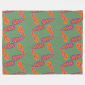 Earthy Feather Pattern Fleecedecke (Vorderseite (Horizontal))