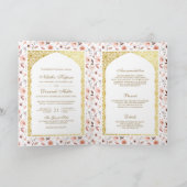 Earthy Floral All in One Gold Indian Wedding Einladung (Innenseite)