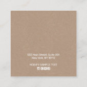 Earthy Floral Boho Kraft Stud Earring Display Quadratische Visitenkarte (Rückseite)