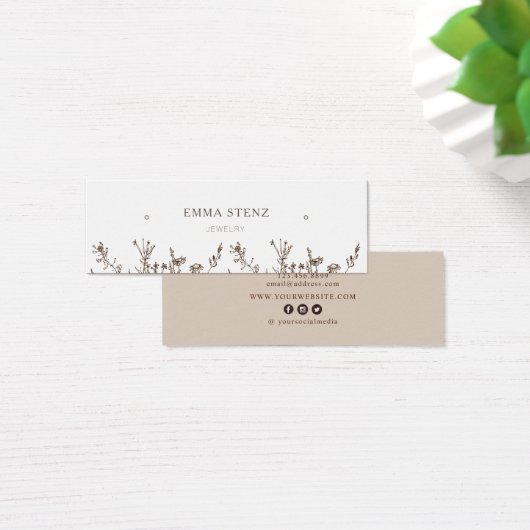 Earthy floral ・ Earring Hoops Stuck Display Card (Schreibtisch)