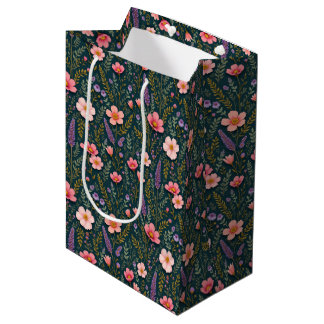 Earthy Floral Gift Bag Mittlere Geschenktüte