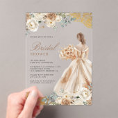 Earthy Floral Gold Lace Gown Dress Bridal Shower Acryleinladungen (Insitu (Handheld))