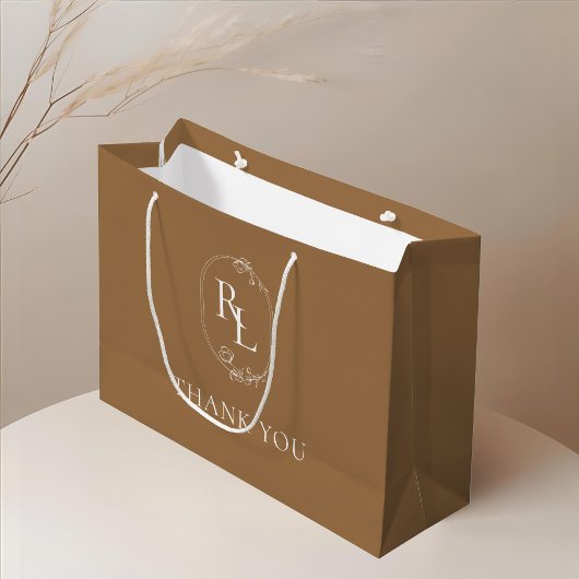 Earthy | Floral Monogram Wedding Vielen Dank Große Geschenktüte