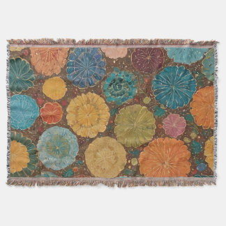 Earthy Floral Mosaic Pattern Decke