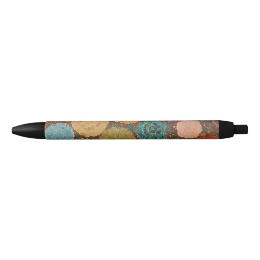 Earthy Floral Mosaic Pattern Pen Kugelschreiber (Vorderseite)