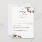 Earthy Floral Pampas Grass Boho Wedding RSVP Card Karte (Vorderseite)