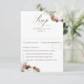 Earthy Floral Pampas Grass Boho Wedding RSVP Card Karte (Stehend Vorderseite)