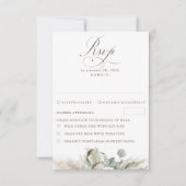Earthy Floral Pampas Grass Boho Wedding RSVP Karte (Vorderseite)