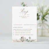 Earthy Floral Pampas Grass Boho Wedding RSVP Karte (Stehend Vorderseite)