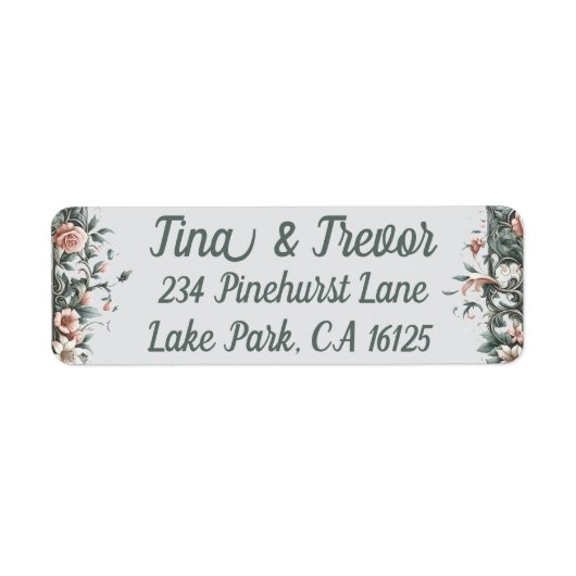 Earthy Floral Vine Address Labels (Vorne)