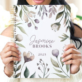 Earthy Floral Watercolor 2025 Individuelle Name Planer