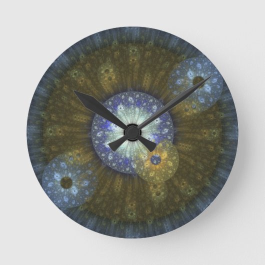 Earthy Fractal Circular Wall Clock Runde Wanduhr (Vorderseite)