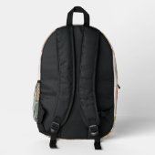 Earthy Geometric 70er Retro Personalisiert Name Bedruckter Rucksack (Rückseite)