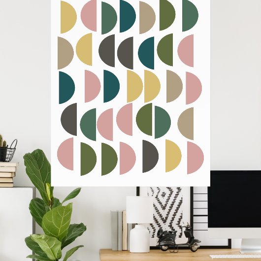 Earthy Geometric Design mit moderner Ästhetik Poster (Heimbüro)