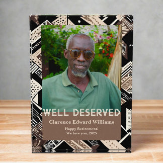 Earthy Geometric Retirement Gift for Black Dad Fotoblock