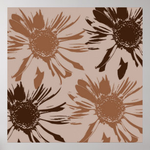 Earthy Gerbera Blume Poster