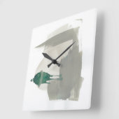 Earthy Gestures - Grey and Green Quadratische Wanduhr (Winkel)