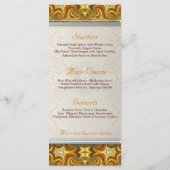 Earthy Gold Retro Bohemisch Vintage Wedding Menu Menükarte (Rückseite)