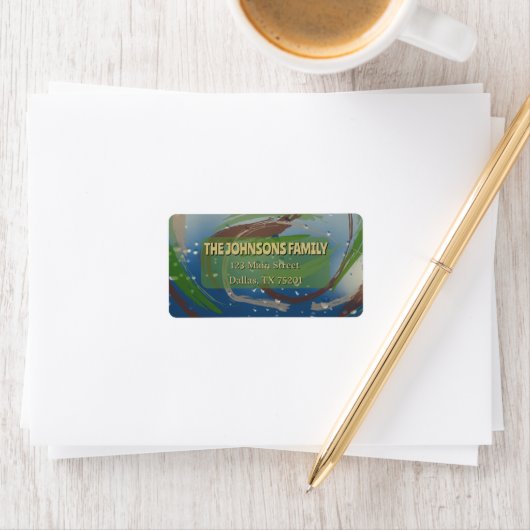 Earthy Green, Brown & Beige Return Address Label Adressaufkleber (Insitu)