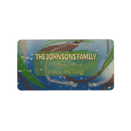 Earthy Green, Brown & Beige Return Address Label Adressaufkleber