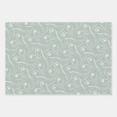 Earthy Green Floral Wirbel Geschenkpapier Set (Vorderseite 2)