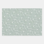 Earthy Green Floral Wirbel Geschenkpapier Set (Vorderseite)