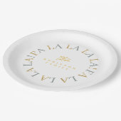 Earthy Green Gold Fa La ID1009 Pappteller (Schrägansicht)