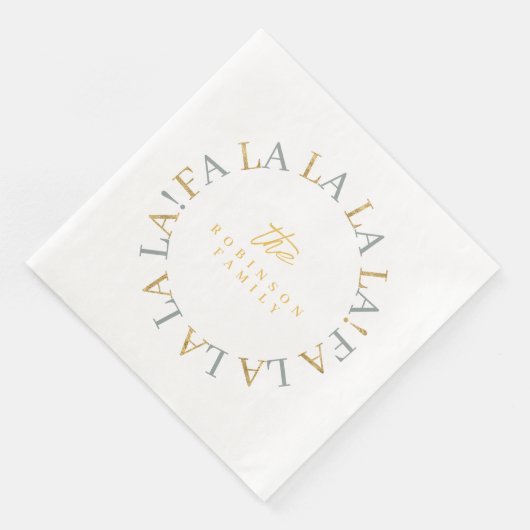 Earthy Green Gold Fa La ID1009 Serviette (Ecke)