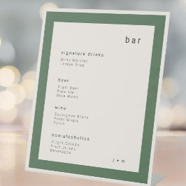 Earthy green minimalist event Bar Pedestal Sign Sockelschild